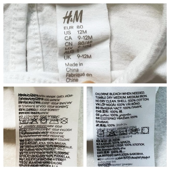 5/$18 H&M Baby Girl White Cotton Long Sleeve Ruffle Basic Layering Top Tee 9–12M - Picture 14 of 16